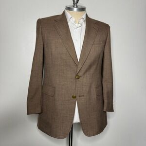 Hart Schaffner & Marx Jack Nicklaus Blazer Sport Coat Golden Bear Brown Mens 44R